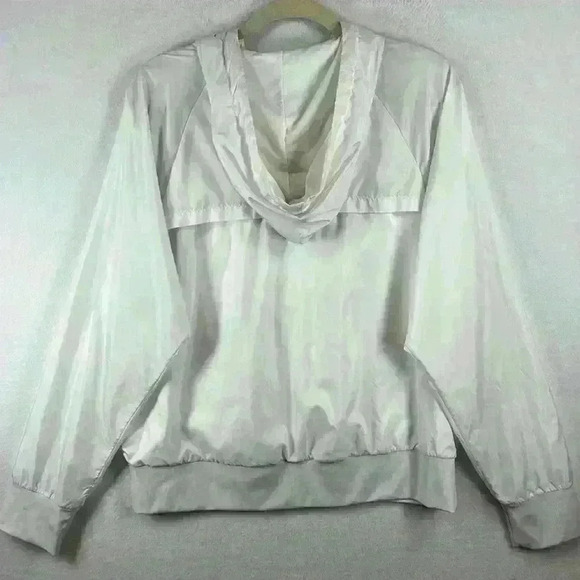 Z by Zella Hooded Jacket Sz XL White Drawstring Hood Full Zip Front Pockets - Picture 3 of 10
